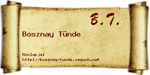 Bosznay Tünde névjegykártya